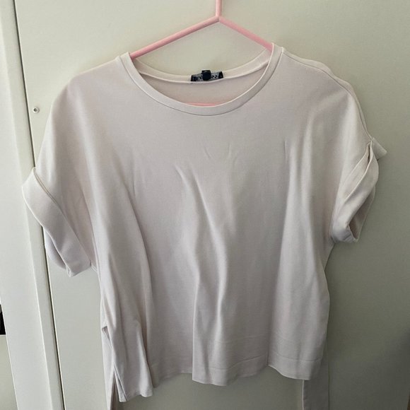 Express White Tie-Waist Oversized Top Size XS - Picture 3 of 12